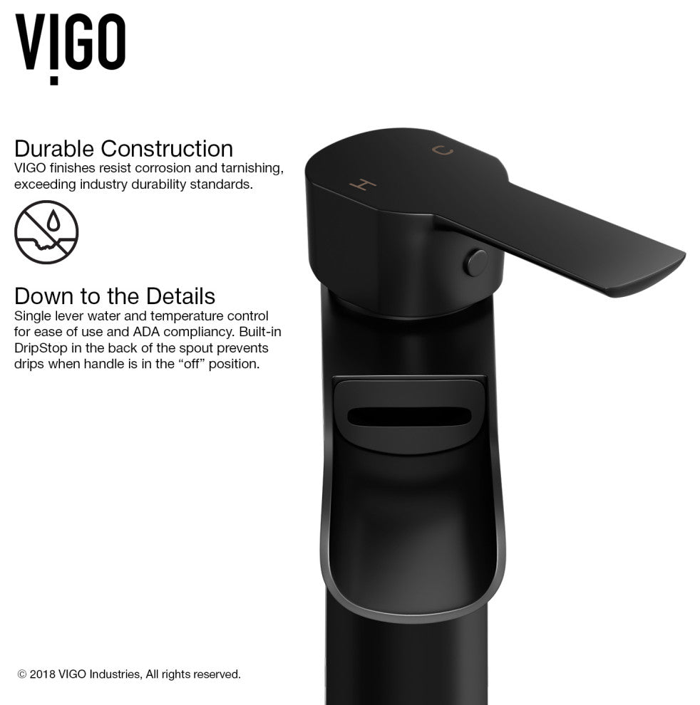 Sottile 18"L x 13"W Glass Vessel Sink and Niko 11"H Faucet Set