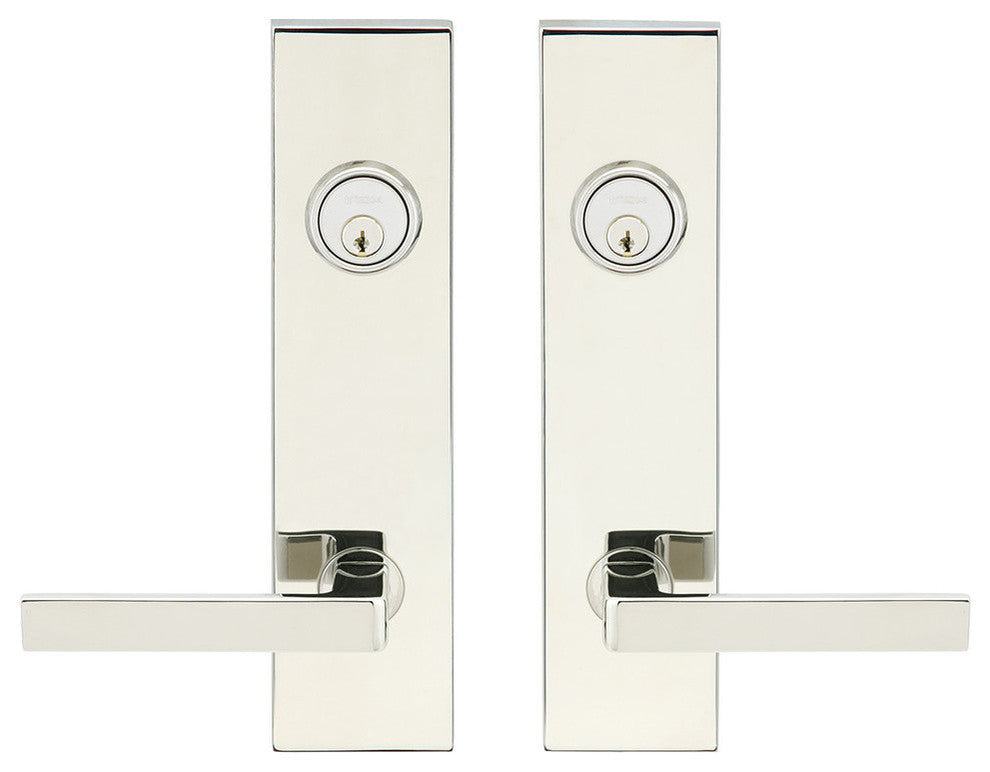 Tokyo Lever, Tubular Entry, Double Cylinder, Polished Stainless Steel