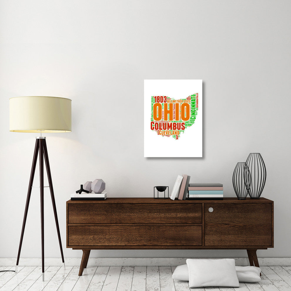"Ohio Word Cloud Map" Fine Art Print