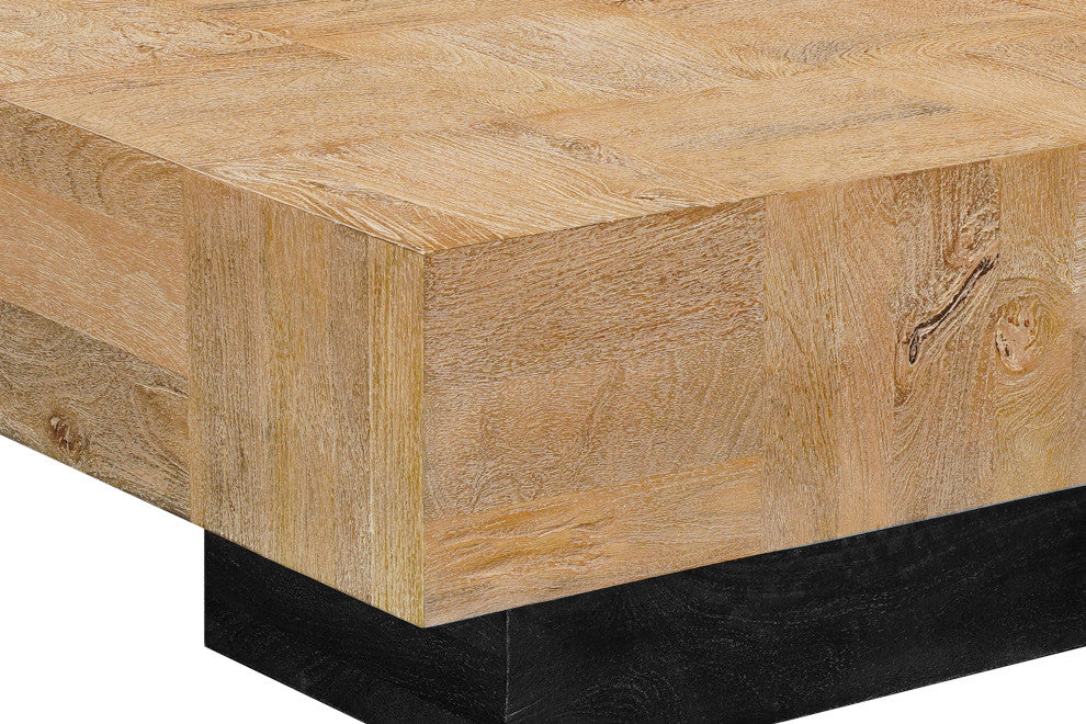 Camilla 2-piece Solid Wood Living Room Table Set, Brown, Rectangular