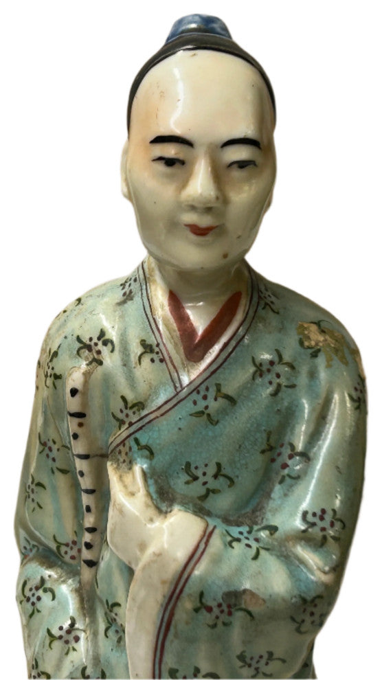 Vintage Oriental Ancient Style Dressing Ceramic Man Art Figurine Hws4419