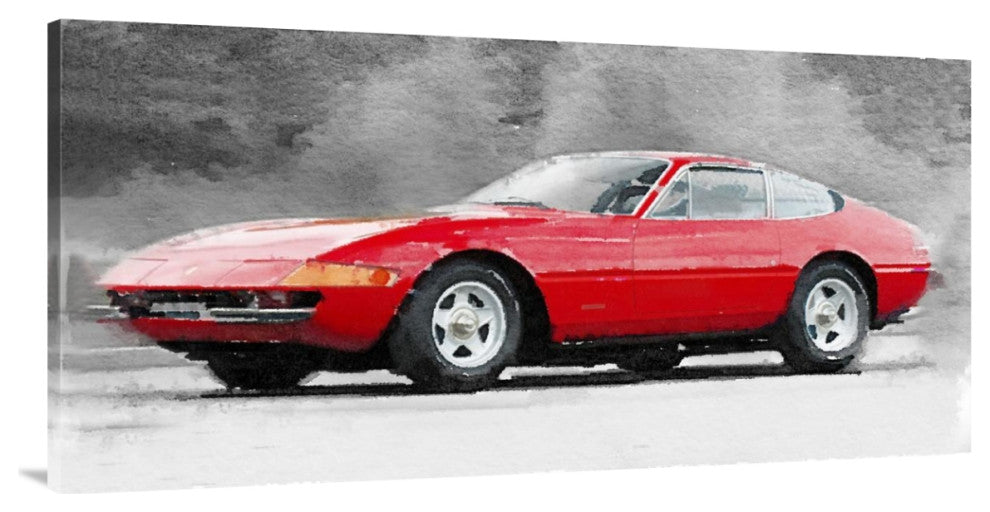 "1968 Ferrari 365 GTB4 Daytona Watercolor" Fine Art Print