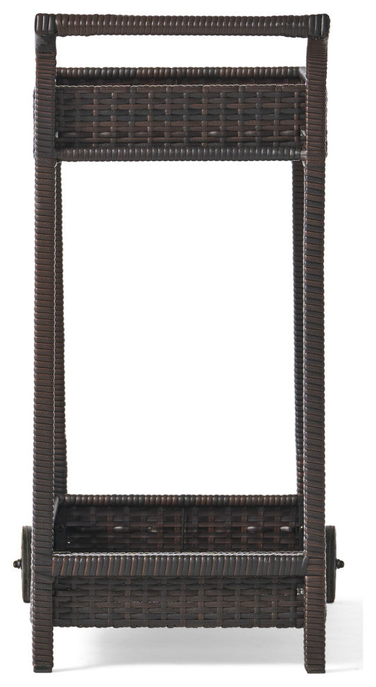 GDF Studio Baja Outdoor Wicker Bar Cart