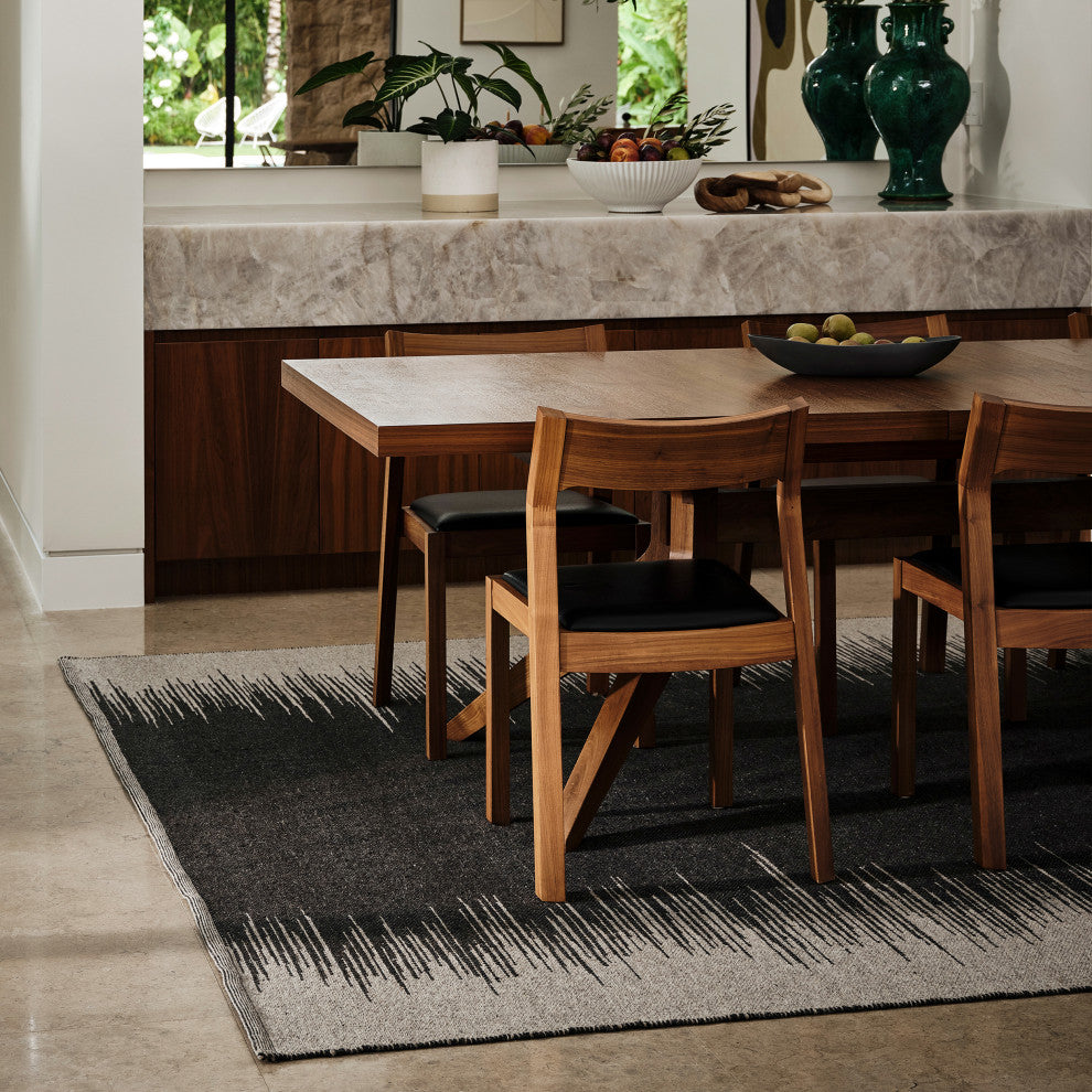 Wolf Reversible Wool Area Rug, Black 3' x 5'