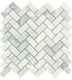 Herringbone Pattern Honed Tile Arabescato Carrara, 12"x12", Set of 10