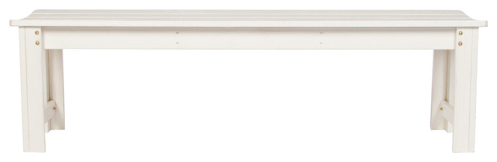 Shine Company 5' Backless Garden Bench With HYDRO-TEX, Eggshell White