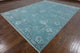 8' Square Turquoise Blue Oriental Oushak Rug, W2158