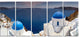 "Blue Doomes Churches Panorama" Landscape Print Wall Artwork, 5 Panels, 60"x28"