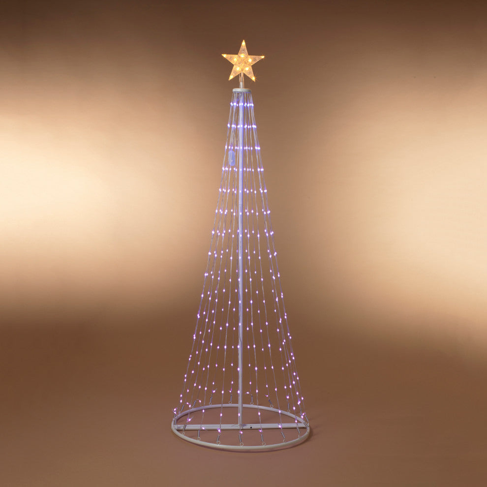 6' Electric Steel Frame Tree With 257 Color Changing LED Lights