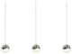 Grapes Architectural 3-Light Rectangle Medium LED Pendant, Satin Nickel