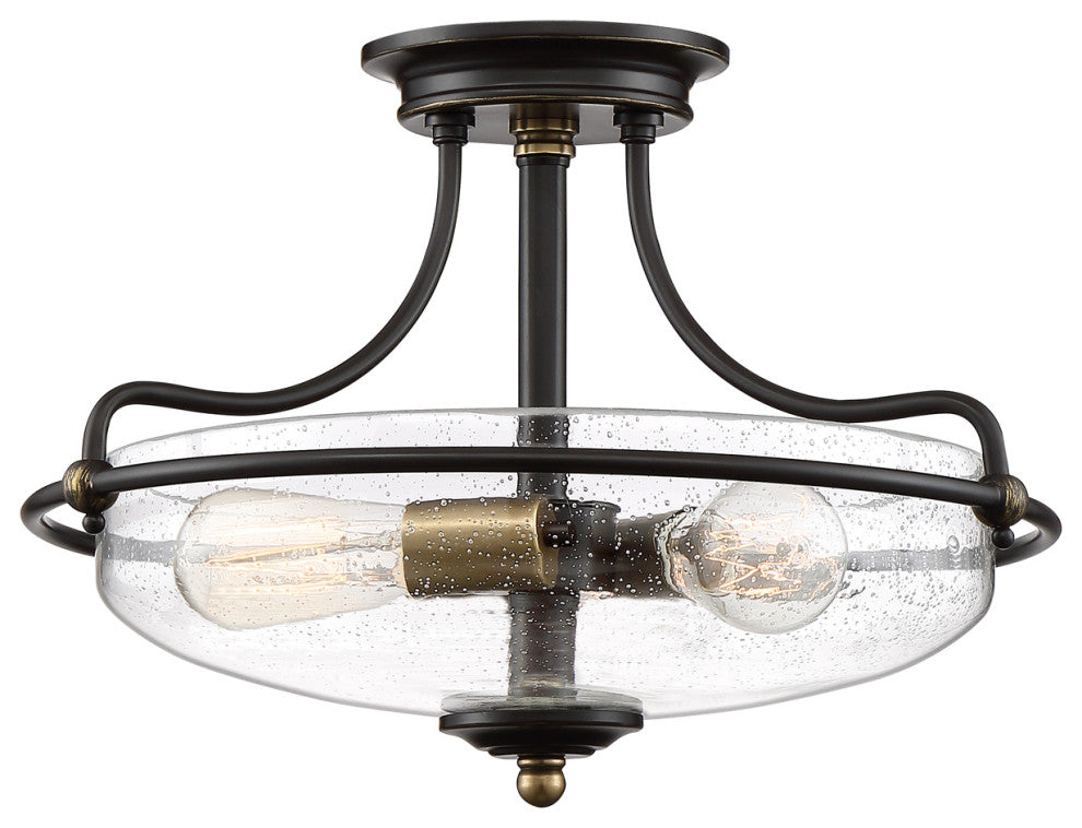 Griffin 3-Light Semi-Flush Mount, Palladian Bronze
