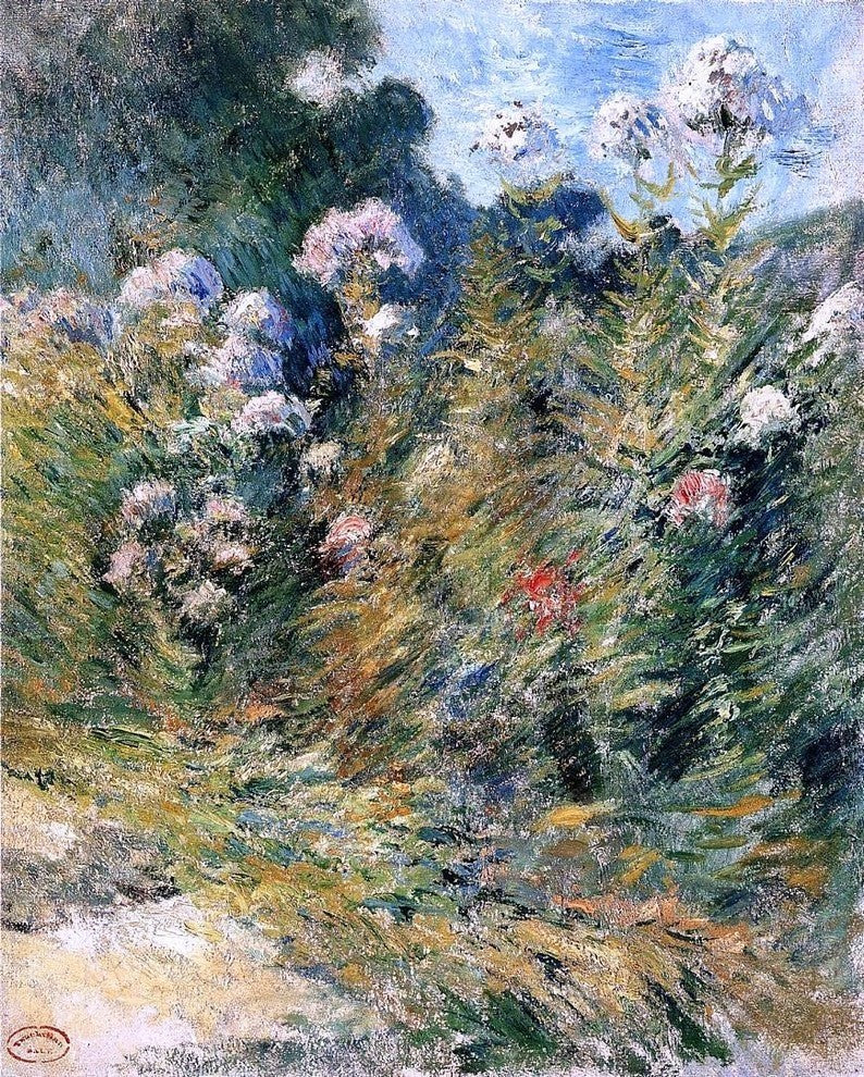 John Twachtman Flower Garden Premium Canvas Print