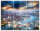 "Aerial View of London at Dusk" Photo Metal Wall Art, 3 Panels, 36"x28"