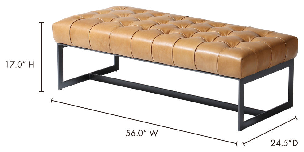 Wyatt Leather Bench Tan