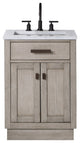 Chestnut 24" Bath Vanity, Grey Oak, Faucet, Oil-Rubbed Bronze Hardware