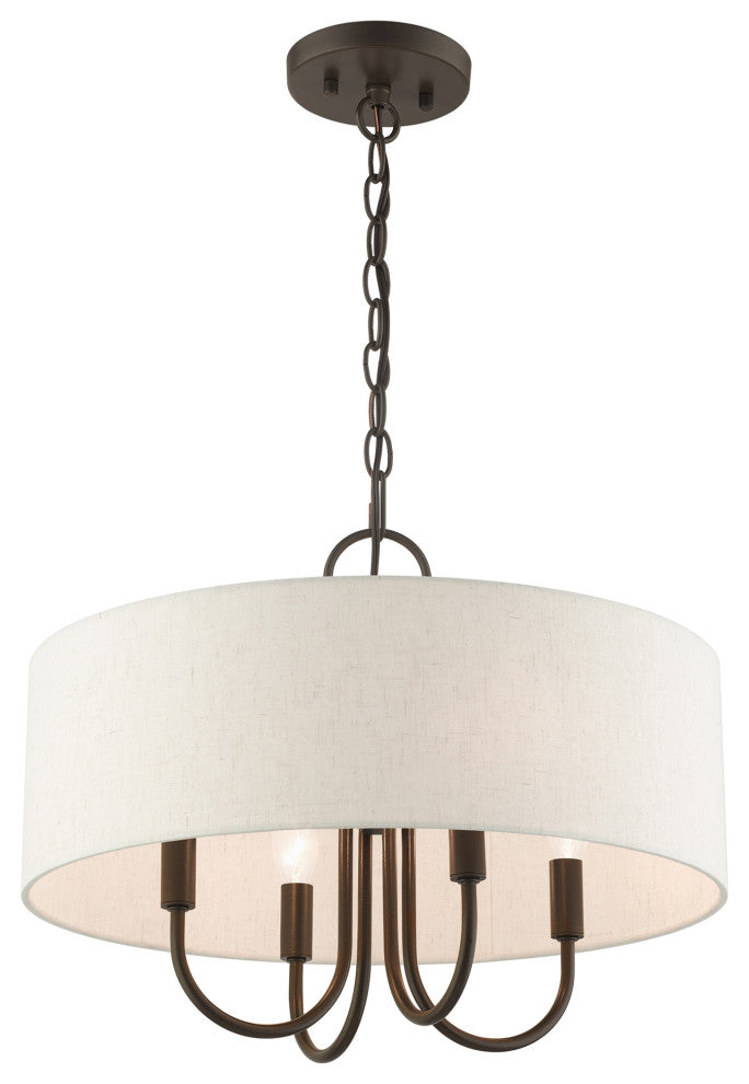 English Bronze Transitional, Pendant Chandelier