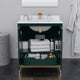 Marlena 30" Green Single Vanity, Quartz Top, 3-Hole, Bronze Trim