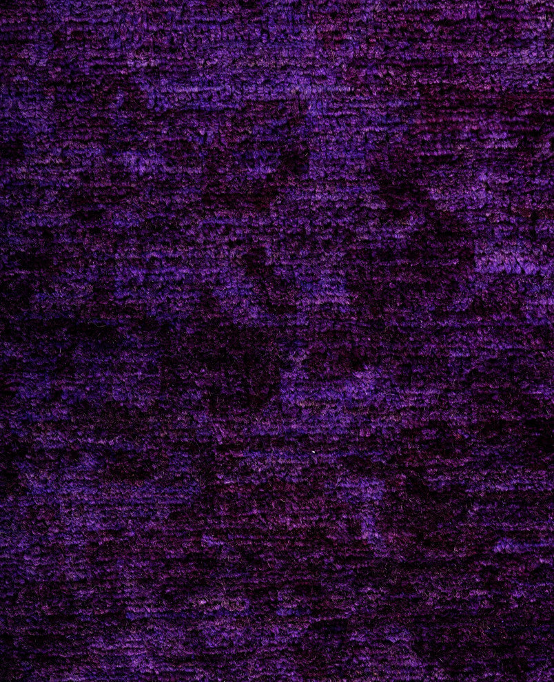 Overdyed One-of-a-Kind Hand-Knotted Area Rug Purple, 6' 1" x 9' 1"