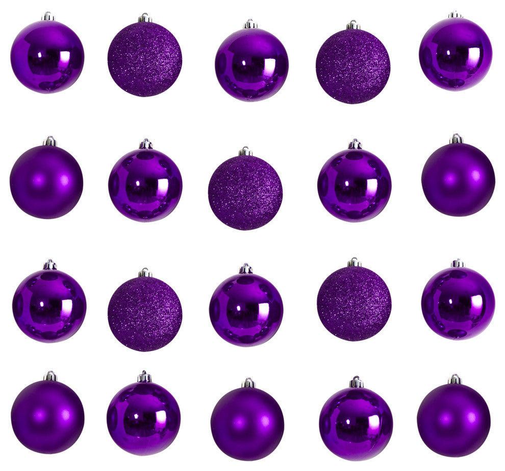 Holiday Xmas 20 Count 3" Shatterproof Ornaments W/ Re-Useable Storage Container