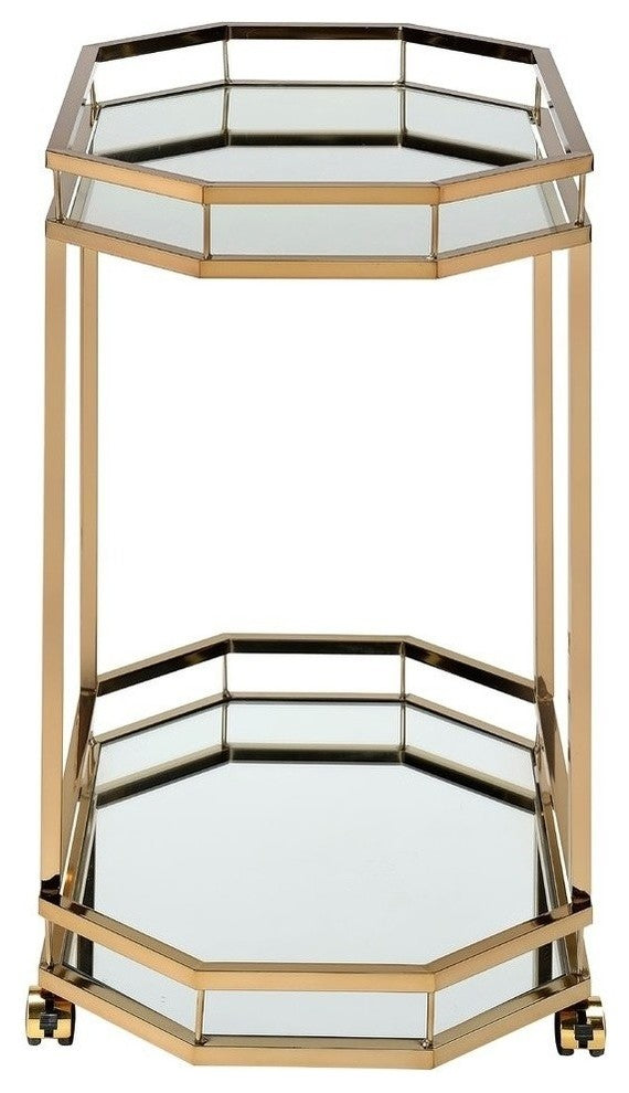 Acme Lacole Serving Cart, Mirror and Champagne