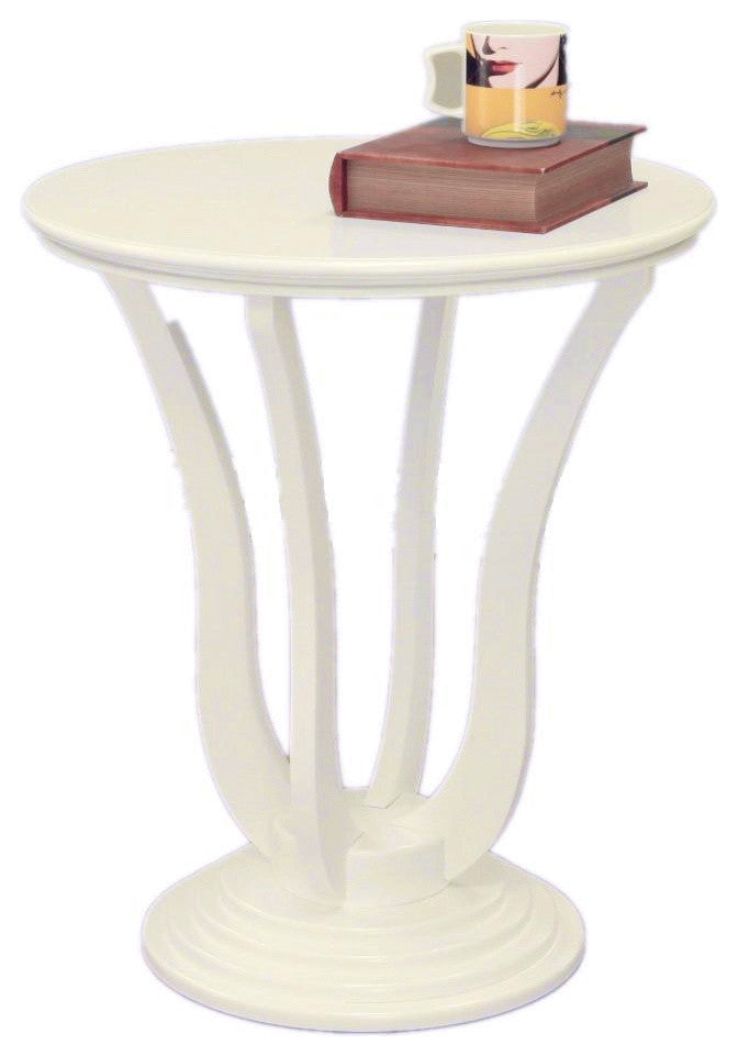 Round Side Table, White