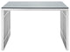 Modern Contemporary Stainless Steel Desk, Silver Metal