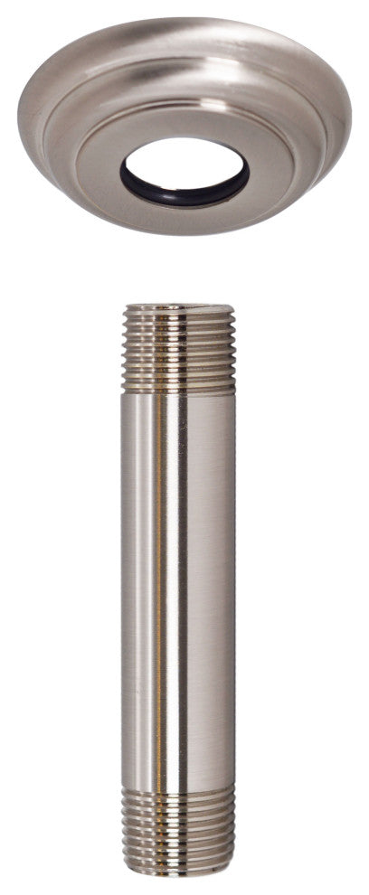 1/2" Ips X 4" Ceiling Mounted Shower Arm With Flange In Oil Rubbed Bronze, Satin Nickel