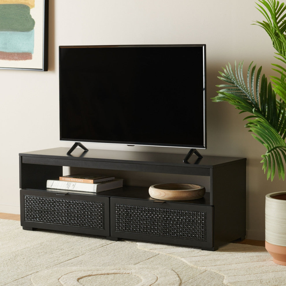Safavieh Theon 2 Drawer Media Stand, Black