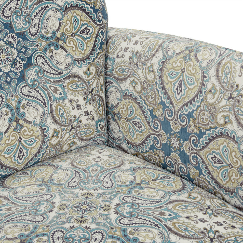 Madison Park Eclectic Paisley Flared Accent Arm Chair, Paisley Blue