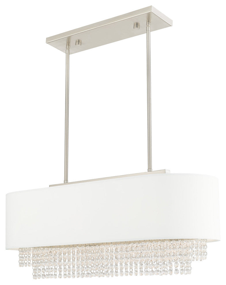 Livex Lighting Brushed Nickel 3-Light Linear Chandelier