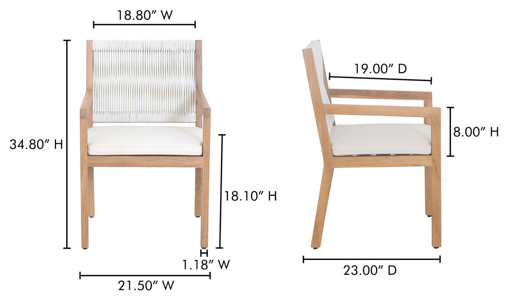 Luce Outdoor Dining Chair Natural