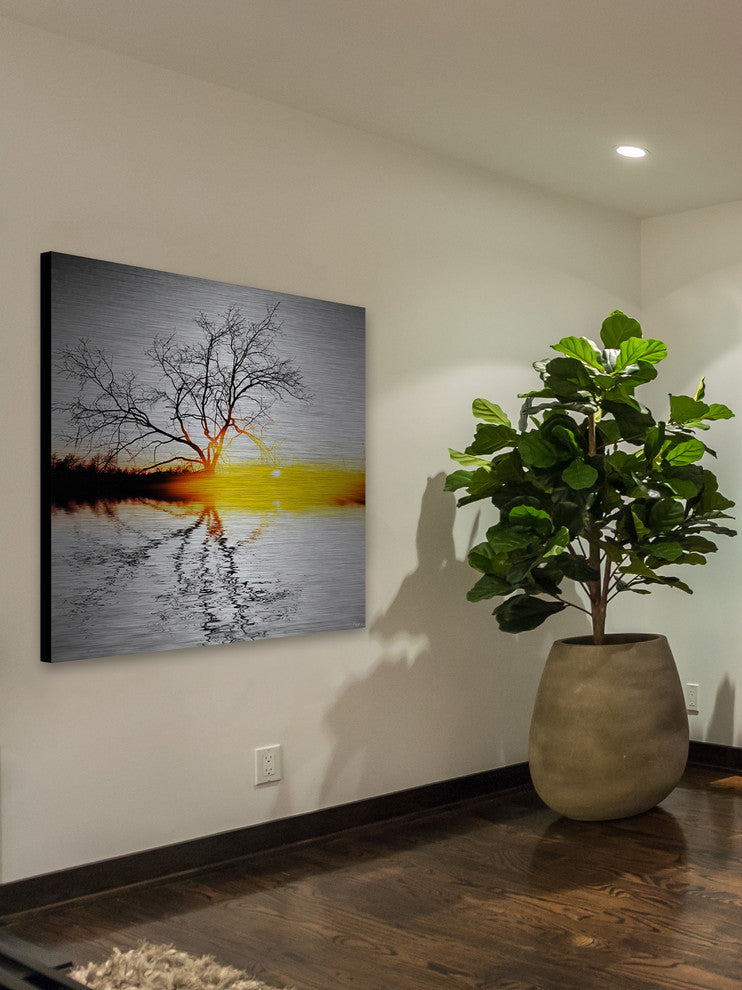 "Killaloe" UV Ink Print on Brushed  Aluminum, 32"x32"