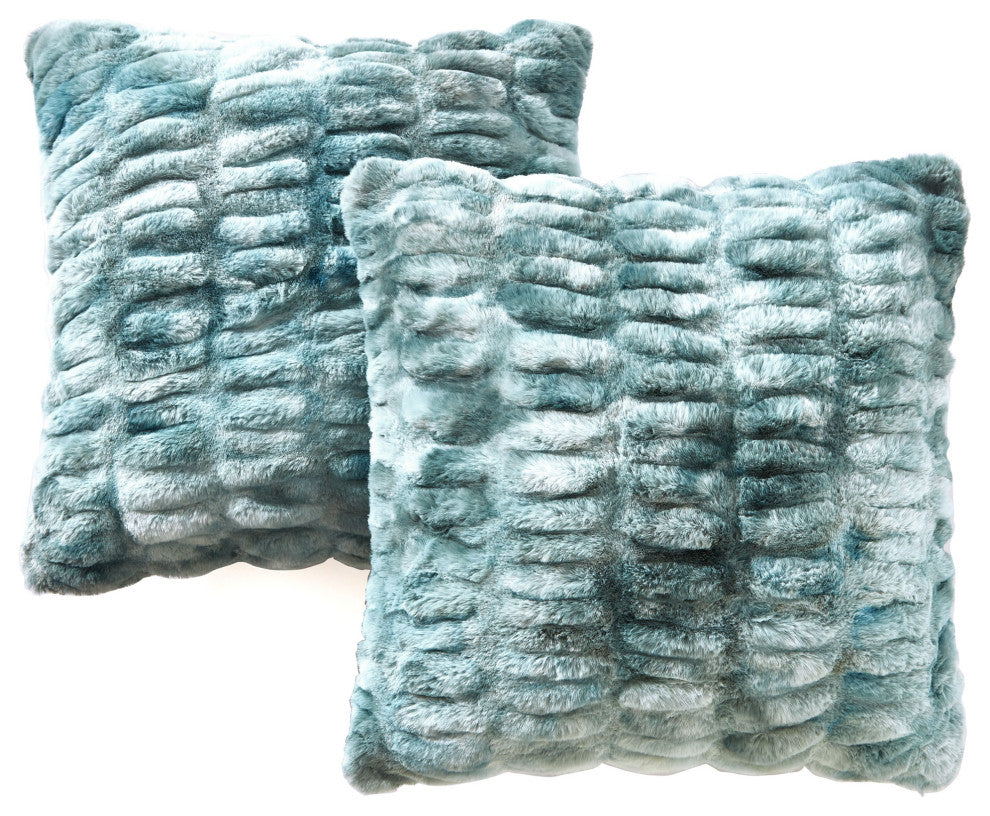 Shar Pei Faux Fur Pillow Shell Set, Trellis, 2 Piece Euro, 26"x26"