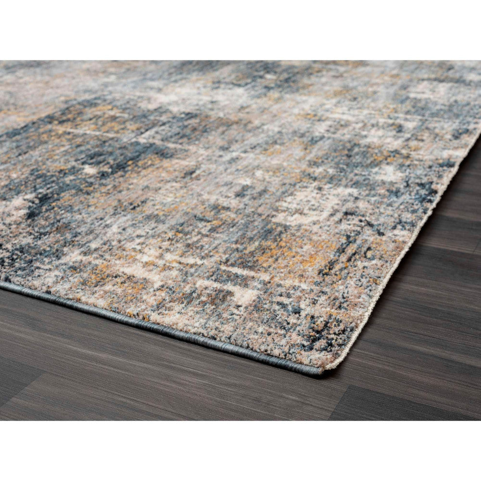 Hampton Abstract Area Rug, Silver, 7'10"x10'