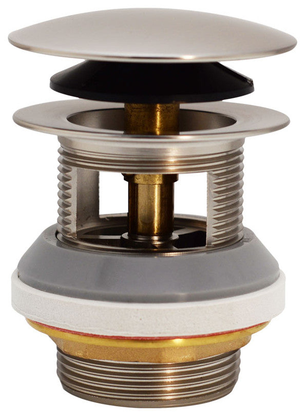 Tip Toe Integrated Overflow Bath Drain In Polished Nickel, Satin Nickel