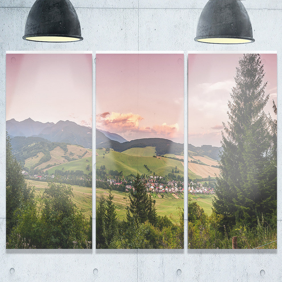 "Beautiful Stretch of Land Panorama" Metal Wall Art, 3 Panels, 36"x28"