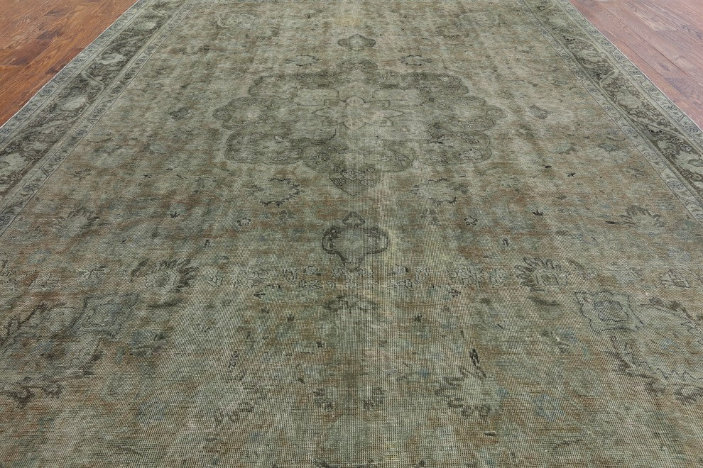 Tabriz Overdyed 10'x13 Oriental Rug, W1926