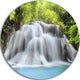 White Huai Mae Kamin Waterfall, Large Disc Metal Wall Art, 23"