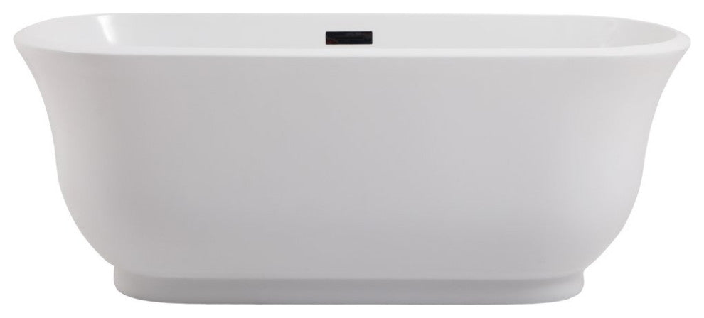 Charlie 59" Soaking Bathtub, Glossy White