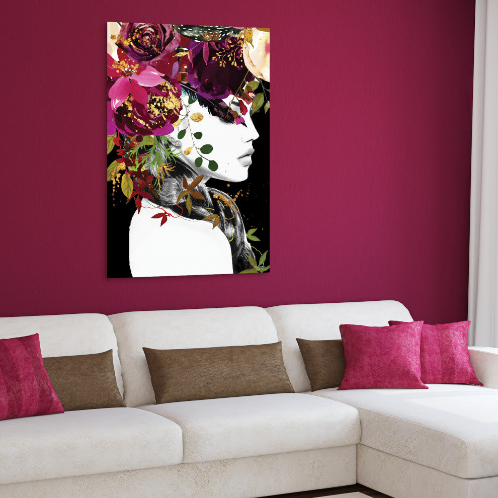 Beautiful Woman Printed Wall Art Unframed Free Floating Tempered Glass