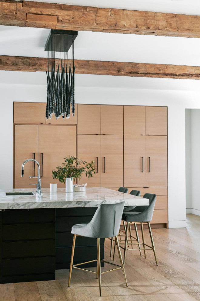 Karina Velvet Stool (Set of 2), Gray, Gold Base