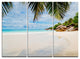 "Summer Beach With Palm Leaves" Metal Wall Art, 3 Panels, 36"x28"