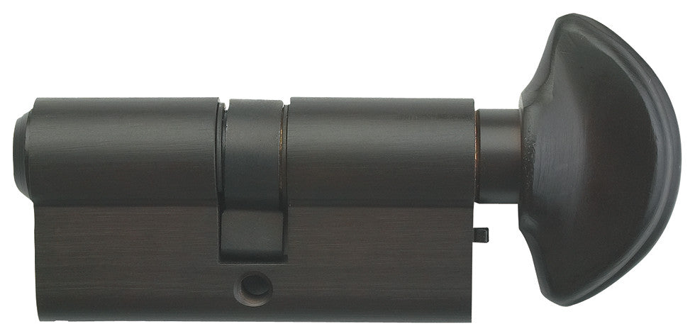 Rockwell 90 Degree Solid Brass Euro Profile Cylinder Lock, Antique Black