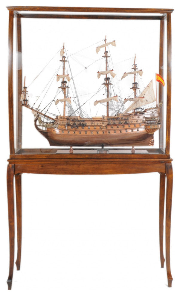 15" Brown And Clear Glass Standard Display Stand