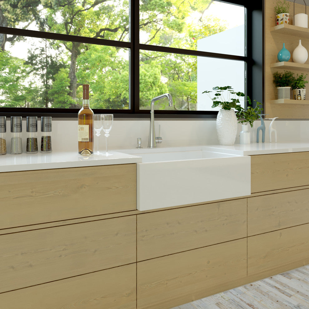 Reversible Italian Farmhouse Fireclay Sink 33"