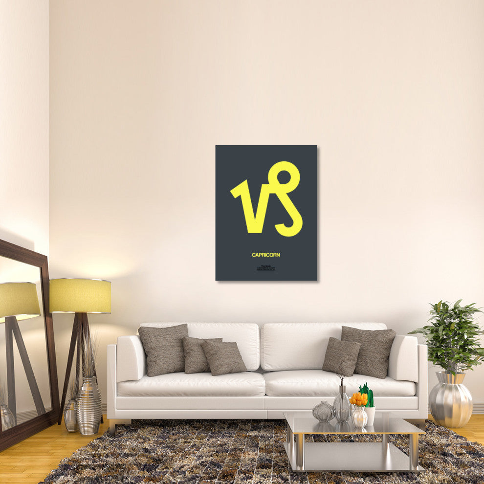 "Capricorn Zodiac Sign Yellow" Fine Art Print