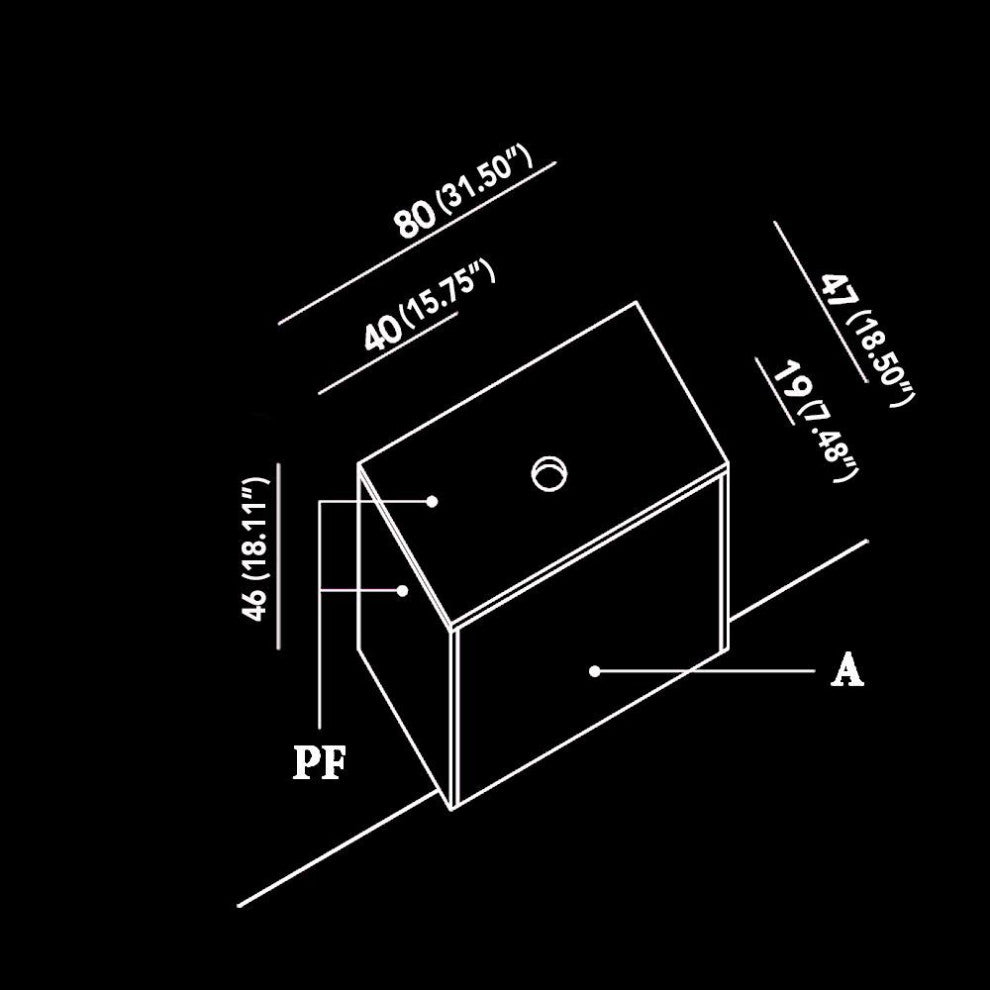 Diva Luxury Murano Glass Drop-In Single Bathroom Vanity 32", Gold