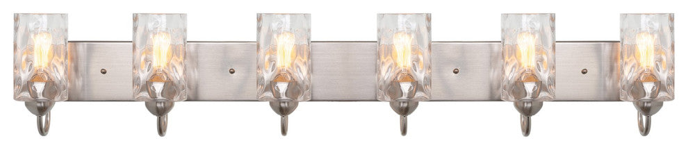 Kira Home Armada II 48" Over Mirror / Bathroom Light, Hammered Glass Shades