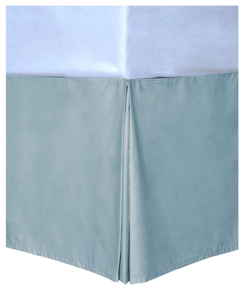 Cottonpure Colors Sustainable Cotton Bed Skirt, Blue, Queen