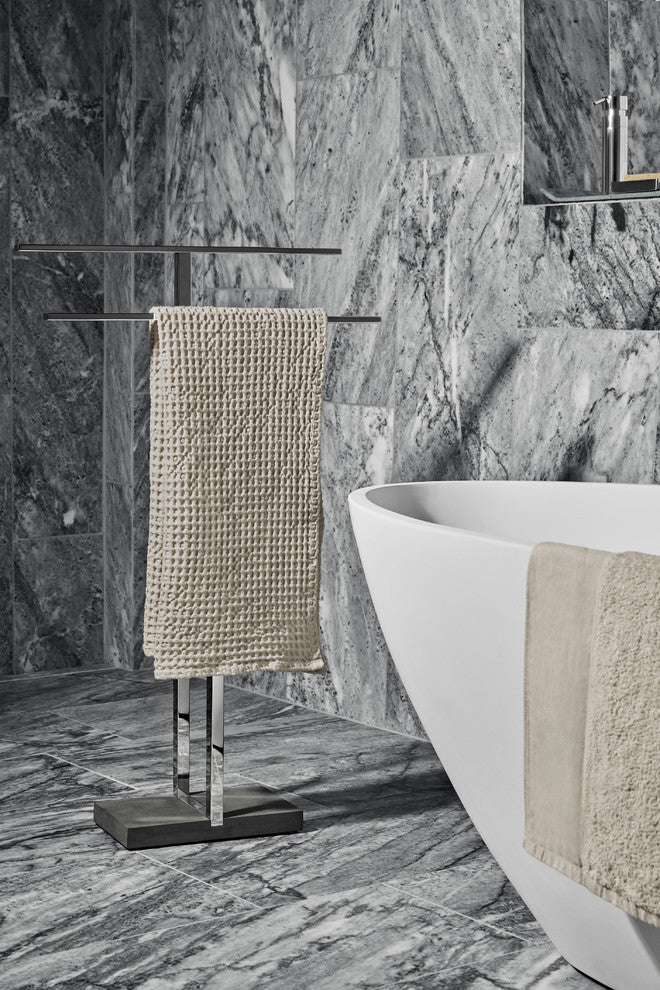 Caro Jumbo Waffle Bath Towel, Moonbeam, 28"x55"